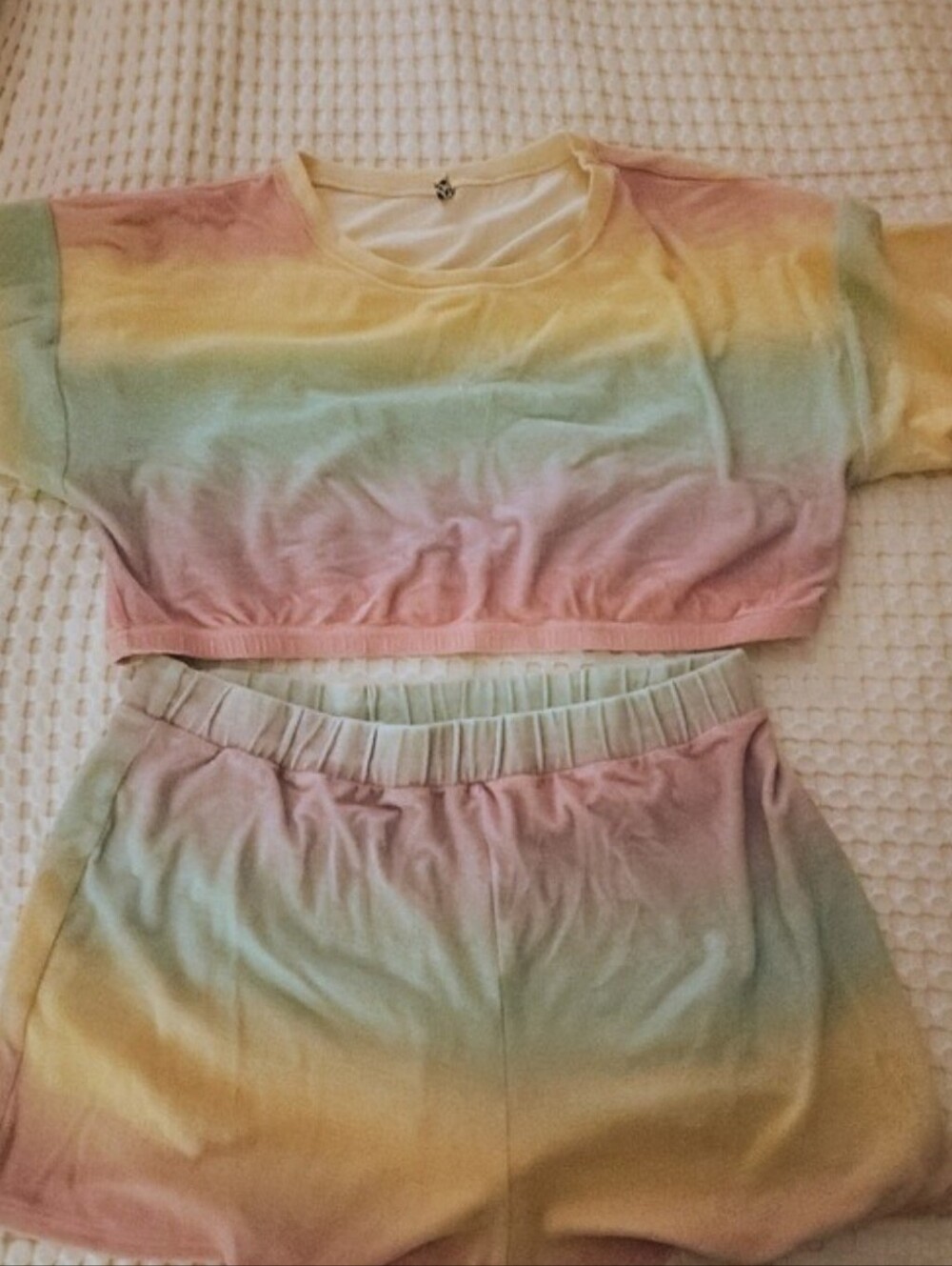 Pastel Ombre Y2K Terry Short Set